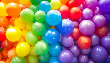 Rainbow Burst: Vibrant Balloons in Celebration of Gay Pride -
