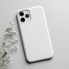 White Cellphone Blank Mockup Table Plain Isolated Case Phone Mobile Smartphone Product Design 