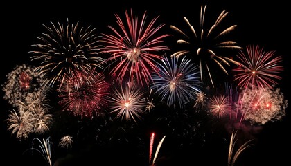 Explosions of Light: Captivating Fireworks Display in the Night Sky