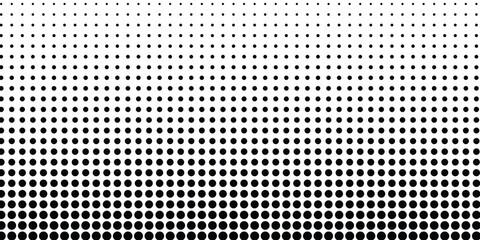 Halftone gradient. Dotted gradient, smooth dots spraying and halftones dot background seamless horizontal geometric pattern vector template set. eps 10	