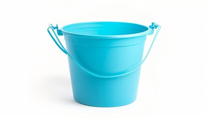 Sturdy Bucket with Convenient Handles: A Close-Up on White Background