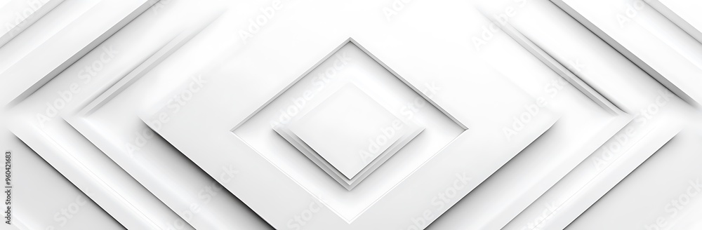 Poster minimalist geometric chevron pattern on abstract white background - 3d rendered wall texture for gra
