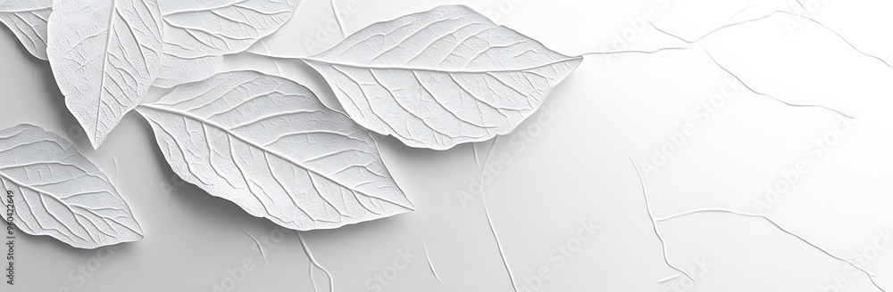 Poster ethereal leaf veins abstract background - 3d render minimalistic texture design for graphic elements