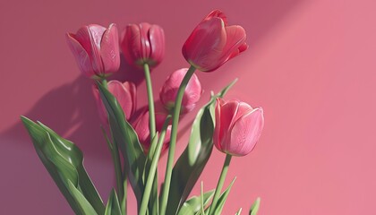 Obraz premium Bursting with Beauty: A Collection of Spring Tulip Flowers