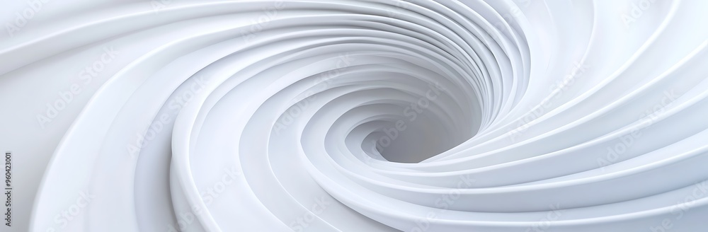 Poster elegant white spiral pattern wall - abstract 3d rendering minimal design for text and graphics.