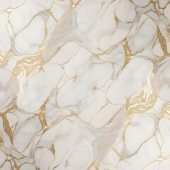 A luxurious and intricate white gold marble texture pattern serves as the background, with subtle veining and flecks of gold that shimmer in the light