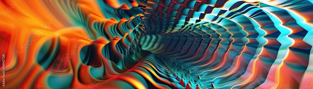 Poster Abstract colorful swirl design creating a dynamic, flowing visual effect, perfect for backgrounds or artistic projects.