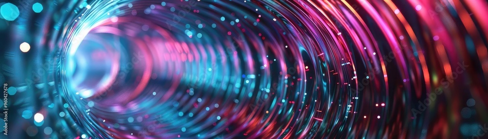 Poster A vibrant abstract tunnel design featuring swirling colors of pink and blue, creating a mesmerizing visual journey.