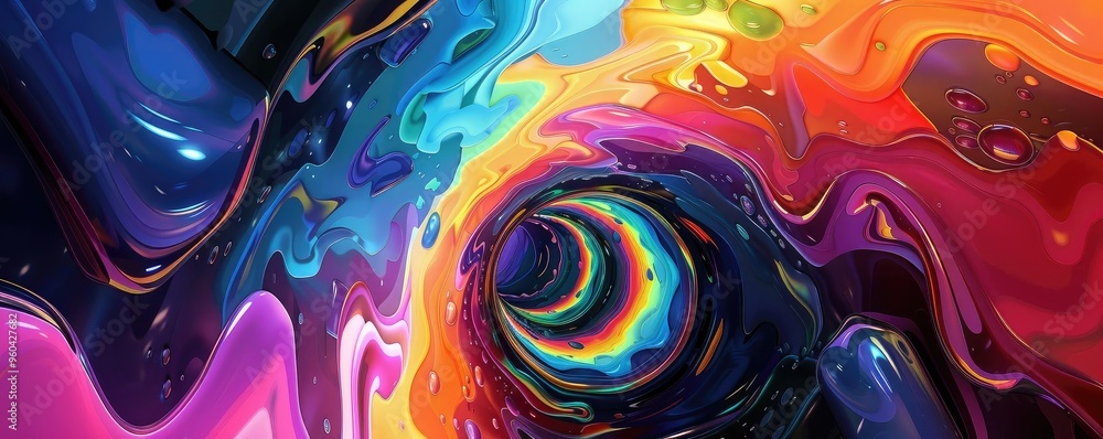 Aufkleber A vibrant swirl of colors creating an abstract, dynamic pattern that captures energy and movement in a mesmerizing visual experience.