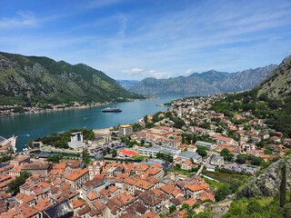 view of kotor bay in Montenegro 