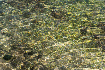 Rippling water surface, abstract colorful landscape