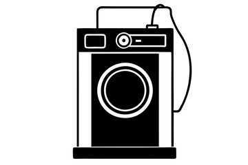 Washing machine silhouette vector illustration isolated on a white background 
