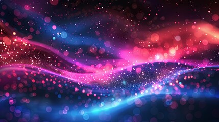 Fototapeta premium Abstract Background with Pink and Blue Bokeh and Sparkles