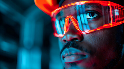 Futuristic Technology Concept Team Engineers