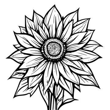 black and white abstract flower