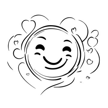 vector illustration of a cartoon face