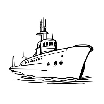 vector illustration of a ship