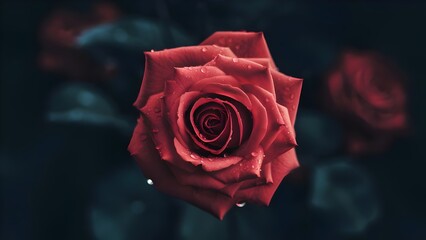 Detailed shot of a red rose 