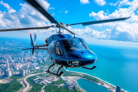 Civil helicopters, media coverage, broadcasting events provide aerial views during sports games, parades, and concerts