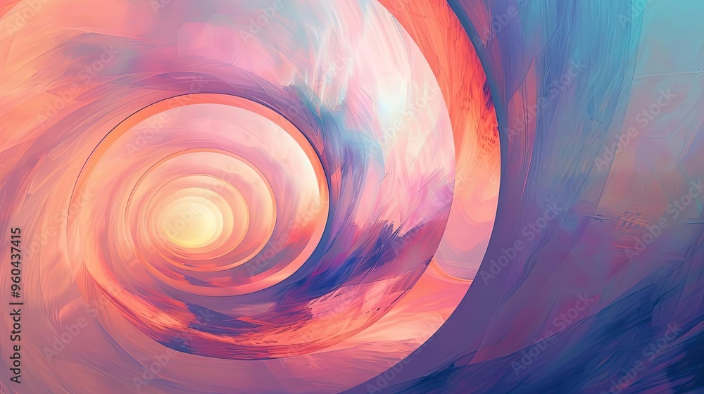 Poster A vibrant swirl of colors creating a mesmerizing abstract pattern, evoking a sense of depth and tranquility.