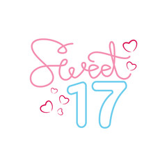 Lettering sweet love letters. vector design. Eps 10.