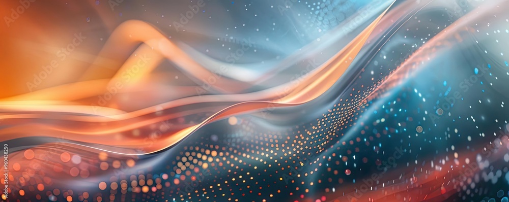 Aufkleber Vibrant abstract waves of color intertwine, creating a dynamic visual flow of energy and light, perfect for digital backgrounds.