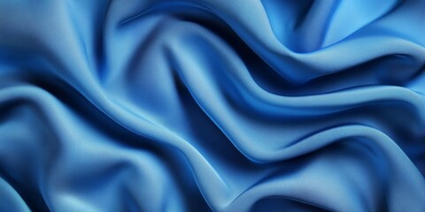 Fototapeta premium Soft blue linen fabric texture with realistic folds and shading under gentle light