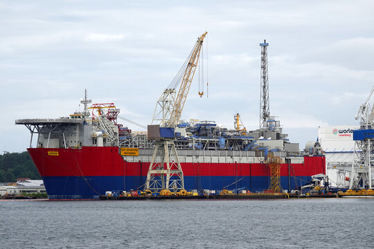 Stavanger, Norway - August 4 2024 JOTUN FPSO Offshore Support Vessel moored in Stavanger