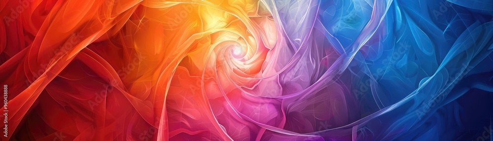 Poster Abstract swirl of vibrant colors creating a dynamic and energetic visual effect. Ideal for backgrounds or artistic projects.