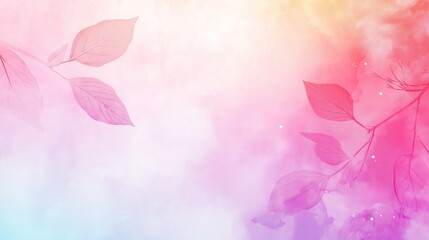 Obraz premium A soft pastel abstract background featuring gentle textures and subtle leaf silhouettes, perfect for baby or wellness themes