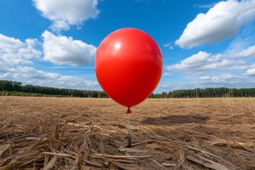 Deflated balloon, once buoyant, now grounded reflects the loss of lift, both literal and metaphorical, that once carried it high