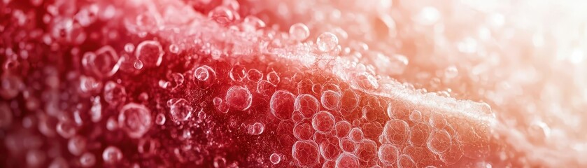 Cross-section of skin layers absorbing vitamins and antioxidants, health concept, skincare focus