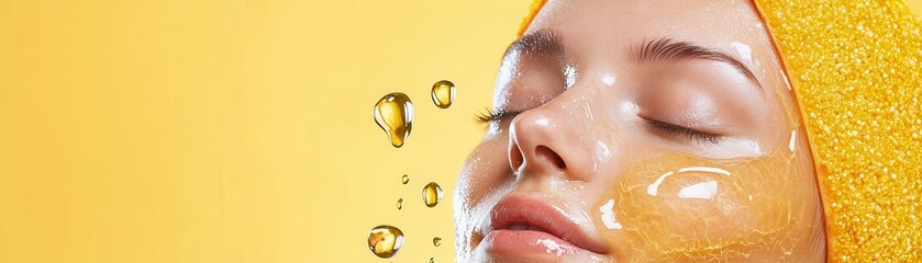 Fototapeta premium Layers of skin repairing with vitamin infusion, glowing and healthy appearance, rejuvenation, skin repair