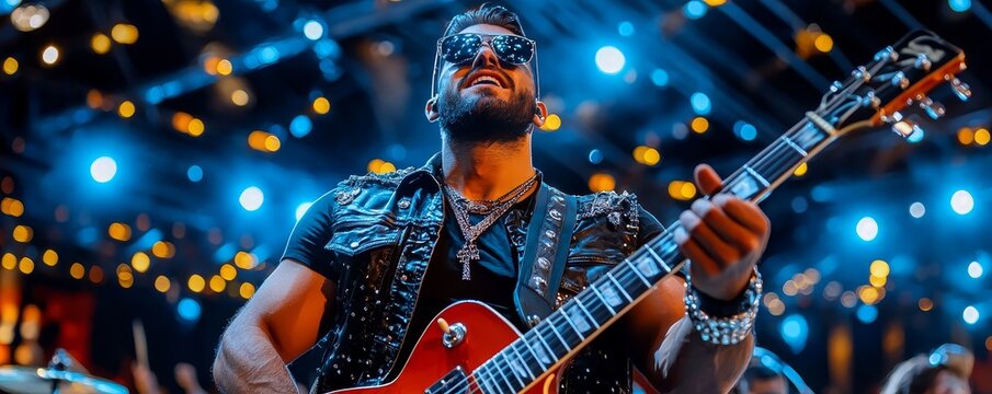 Dynamic, energetic concert scene capturing the passion and excitement of live music, realistic, thrilling