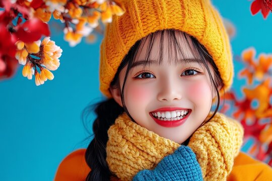 Girl&acirc;&euro;&trade;s face, round cheeks, youthful exuberance shows the joy and liveliness of youth