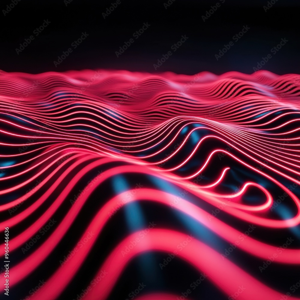 Poster an abstract arrangement of glowing waves creates a mesmerizing visual effect with vibrant colors and