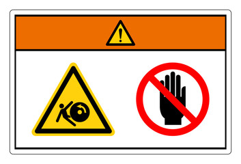 Warning Body in Rollers Do Not Touch Symbol Sign, Vector Illustration, Isolate On White Background Label. EPS10