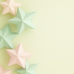 Colorful paper stars in pastel shades arranged beautifully on a soft background, perfect for craft projects and decorative themes.