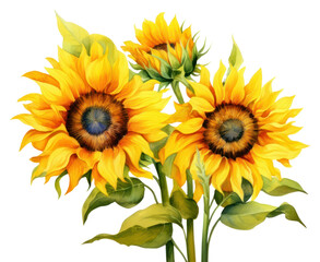 Obraz premium PNG Sunflower plant transparent background inflorescence.