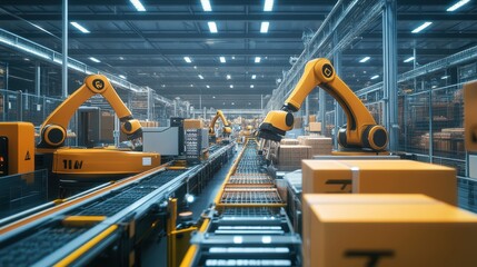 Automated Assembly Line in a Modern Manufacturing Facility