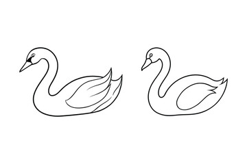 swan silhouette vector line atr