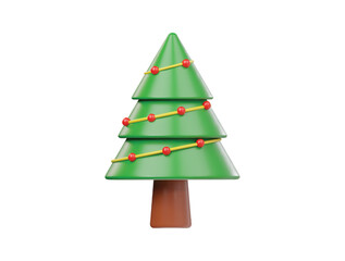 Christmas tree icon 3d render illustration