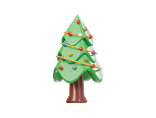 Christmas tree icon 3d render illustration