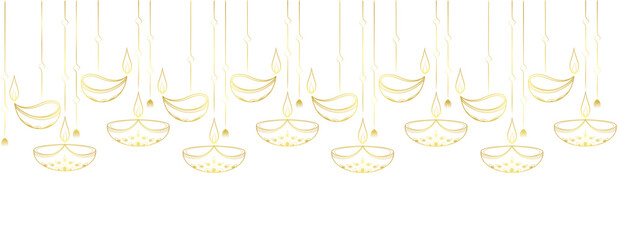 diwali candles lamp line art vector. hanging hinduism lantern for diwali celebration © hollaDy