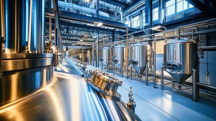 Fototapeta premium Cutting-Edge Brewery: A Technological Masterpiece in Modern Industrial Design