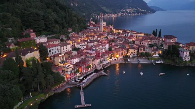 Coastal town on Lake Como in Italy