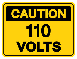 Caution 110 Volts Tag Symbol Sign,Vector Illustration, Isolate On White Background Label. EPS10