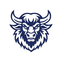 angry bull head logo. vector illustration on white background