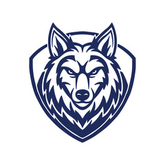 logo wolf head in a shield.vector