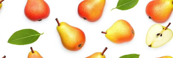 Seamless repetitive pattern background of fresh pear for fabric design